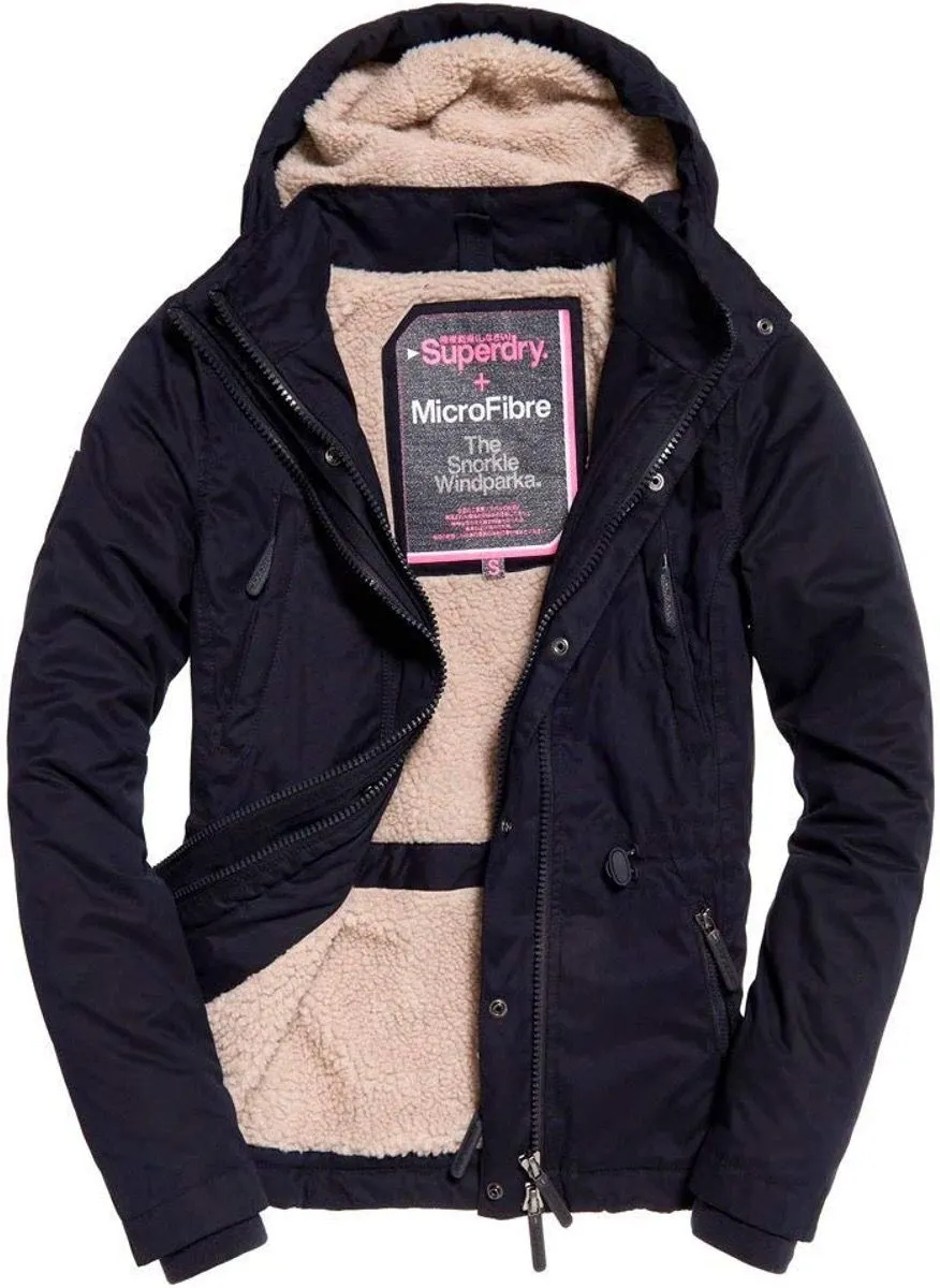 Women's Superdry Super Navy Boxy Snorkel Parka Jackets