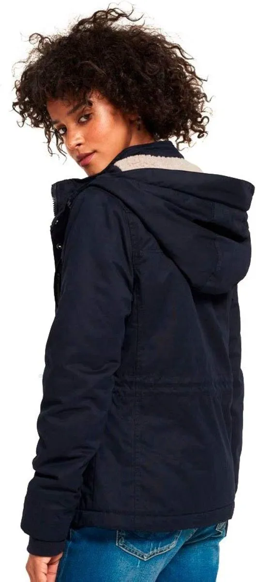 Women's Superdry Super Navy Boxy Snorkel Parka Jackets