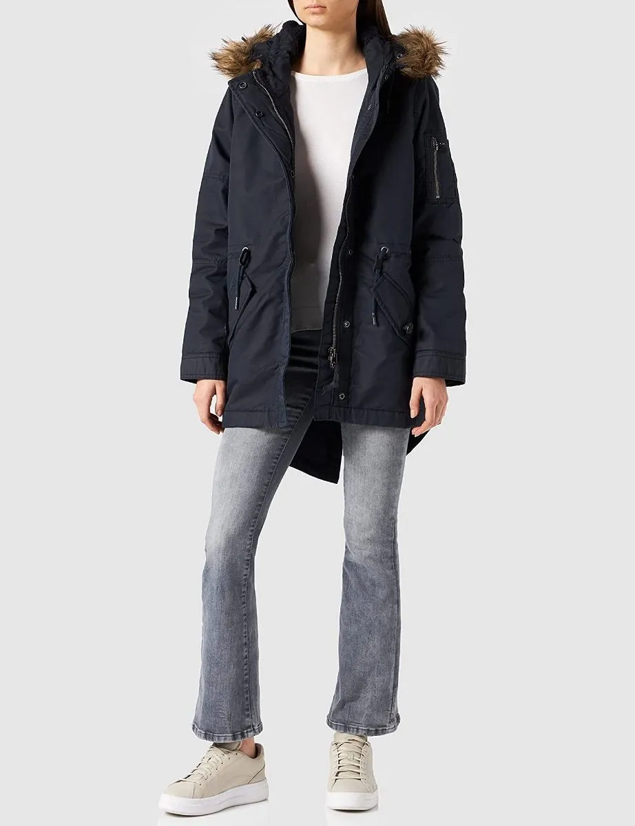 Superdry Women's Fishtail Parka Jacket in Scout Navy