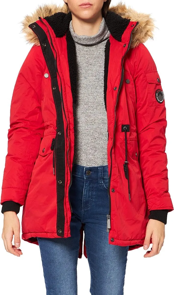 Superdry Women's Red Parka Jacket - Nadare Style