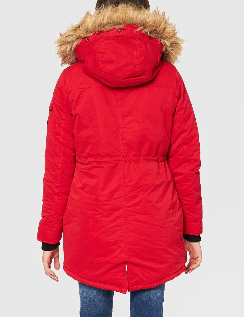 Superdry Women's Red Parka Jacket - Nadare Style