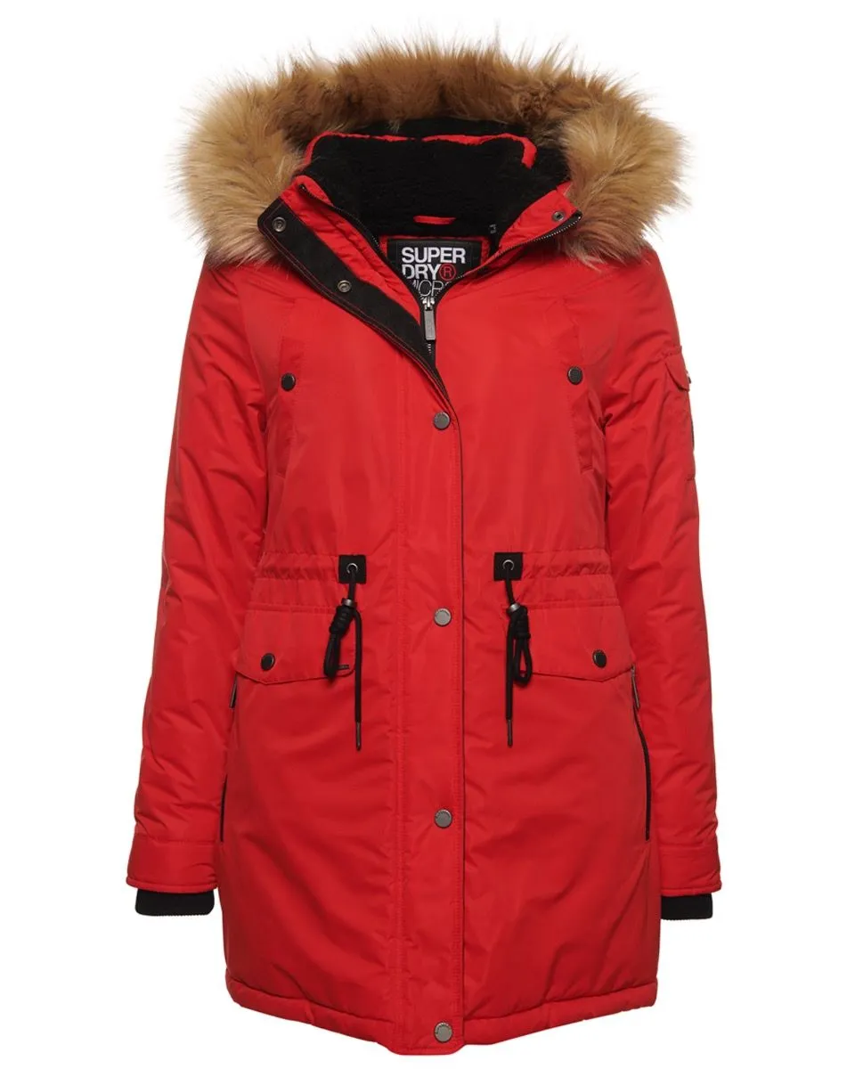 Superdry Women's Red Parka Jacket - Nadare Style