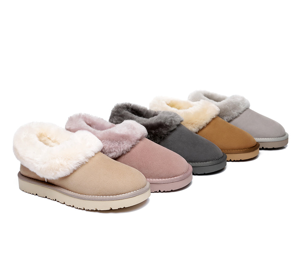 TARRAMARRA Women's Sheepskin Slippers - Clarrie Slippers for Two-Way Wear