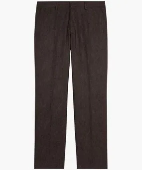 The Kooples Brown Pinstriped Wide-Leg Wool Blend Trousers