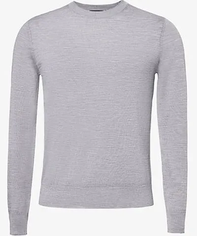 Theory Cool Heather Grey Regal Wool Crewneck Jumper