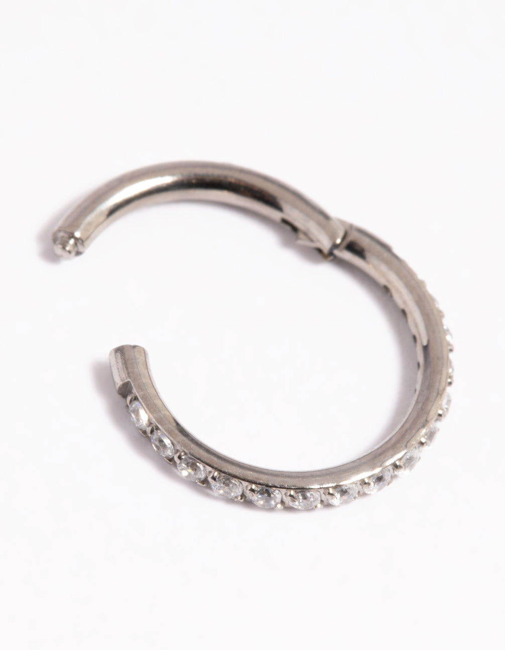 Titanium CZ Pave Clicker Ring