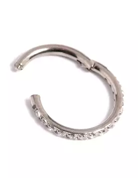 Titanium CZ Pave Clicker Ring