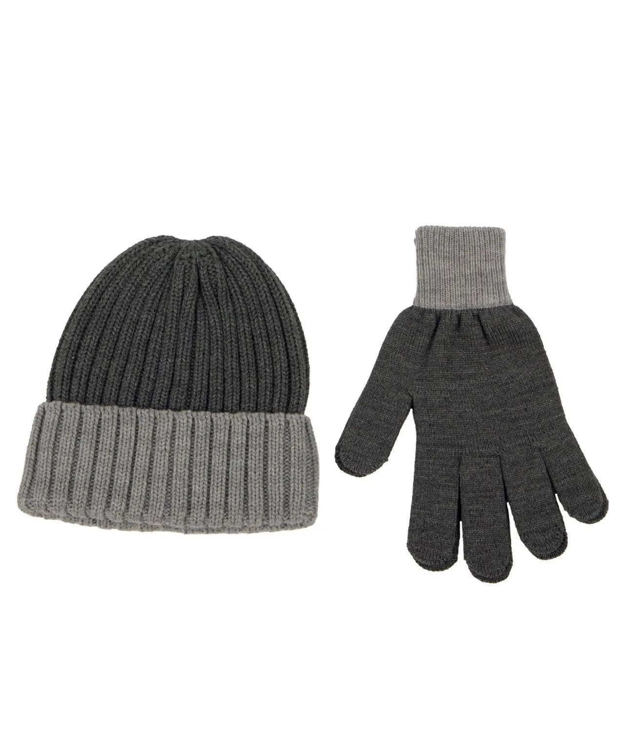 Mens Chunky Knitted Hat & Gloves Set