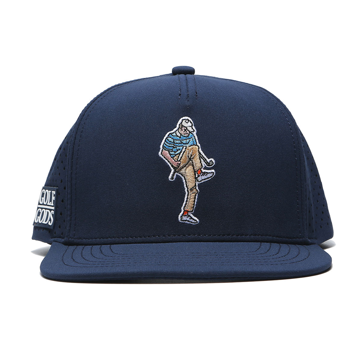 Tour Pro Angry Golfer Navy Blue Golf Hat with Flat Brim