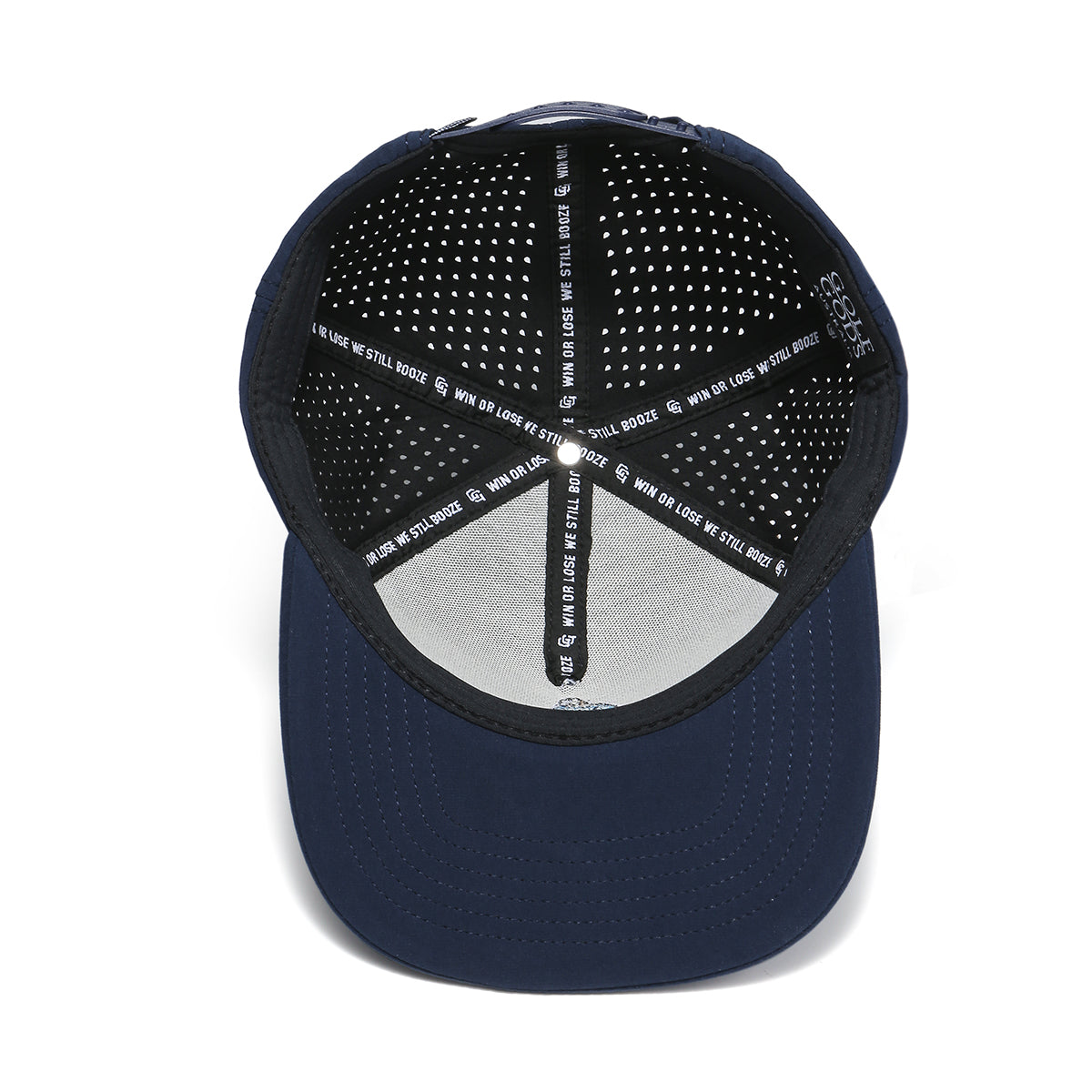 Tour Pro Angry Golfer Navy Blue Golf Hat with Flat Brim