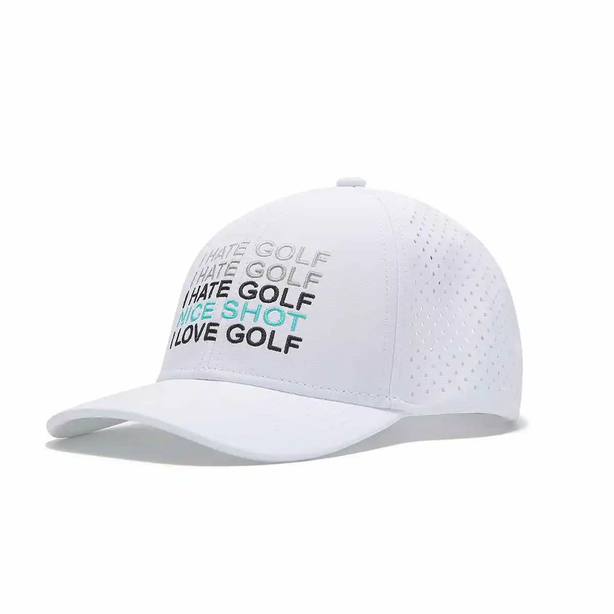 Tour Pro Golf Hat White Curved Brim - Shop Now!