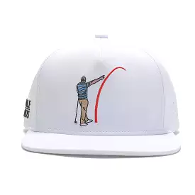 TOUR PRO Golf Hat - White Flat Brim Mad Slicer