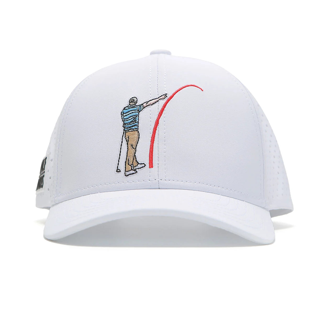 Tour Pro Mad Slicer Golf Hat - White with Curved Brim