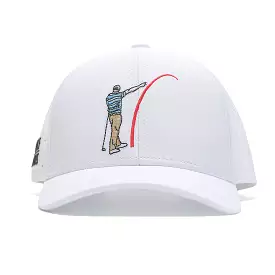 Tour Pro Mad Slicer Golf Hat - White with Curved Brim