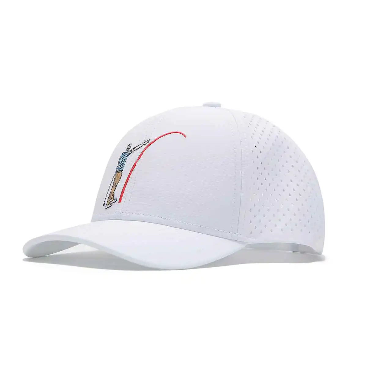 Tour Pro Mad Slicer Golf Hat - White with Curved Brim