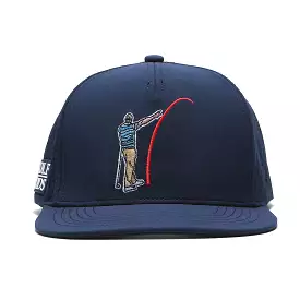 TOUR PRO Navy Blue Golf Hat with Flat Brim