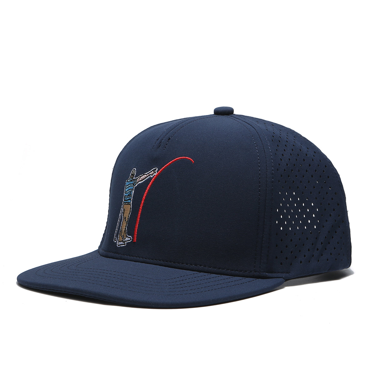 TOUR PRO Navy Blue Golf Hat with Flat Brim