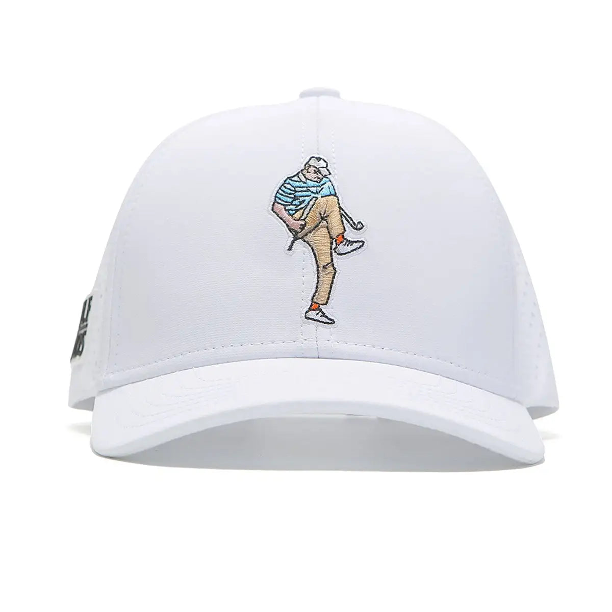 TOUR PRO White Golf Hat with Curved Brim - Angry Golfer