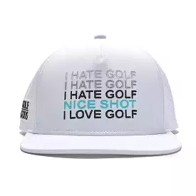 Tour Pro White Golf Hat with Flat Brim