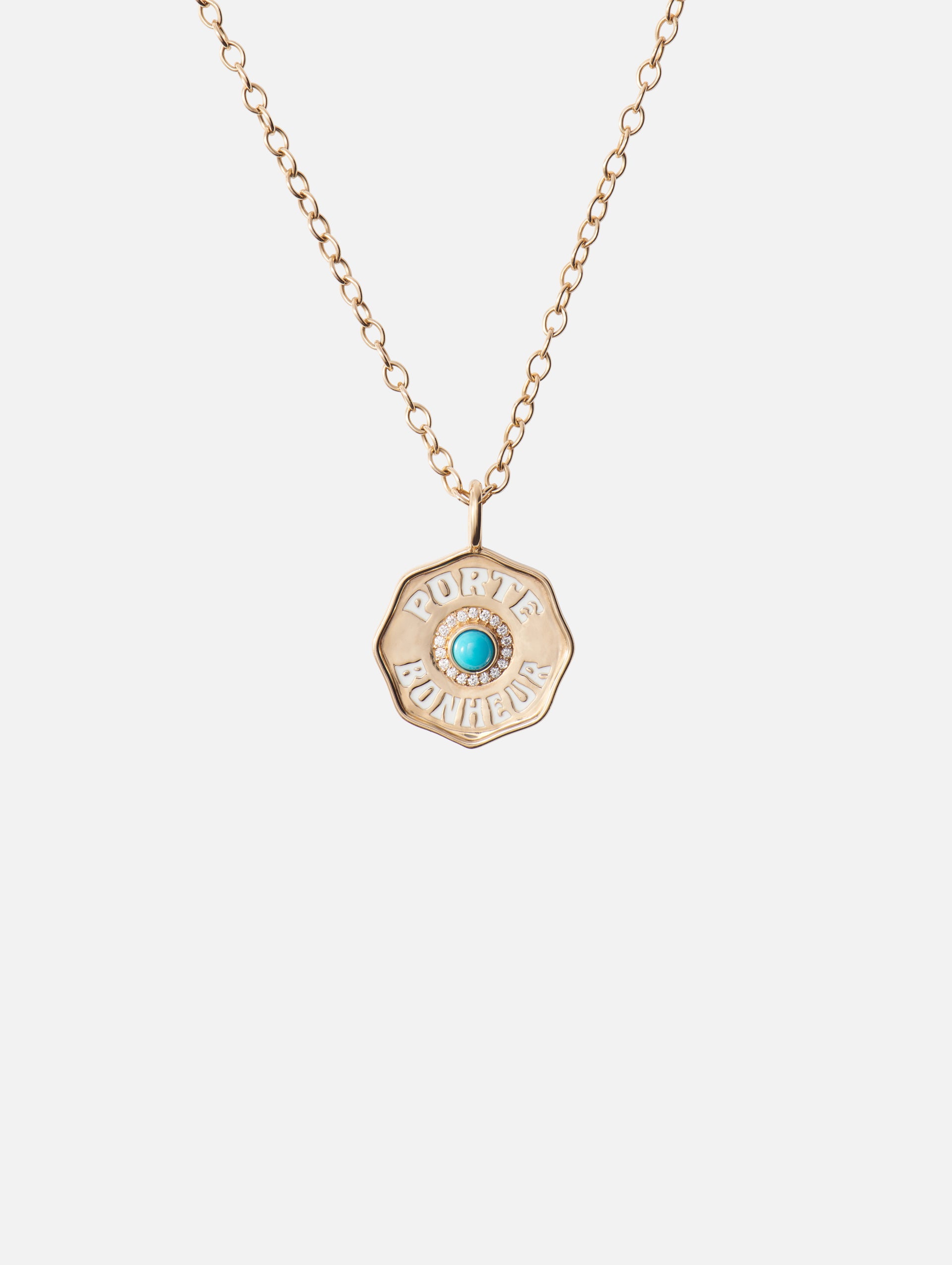 Turquoise Good Luck Coin Necklace