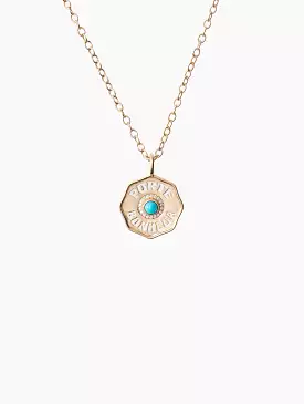 Turquoise Good Luck Coin Necklace