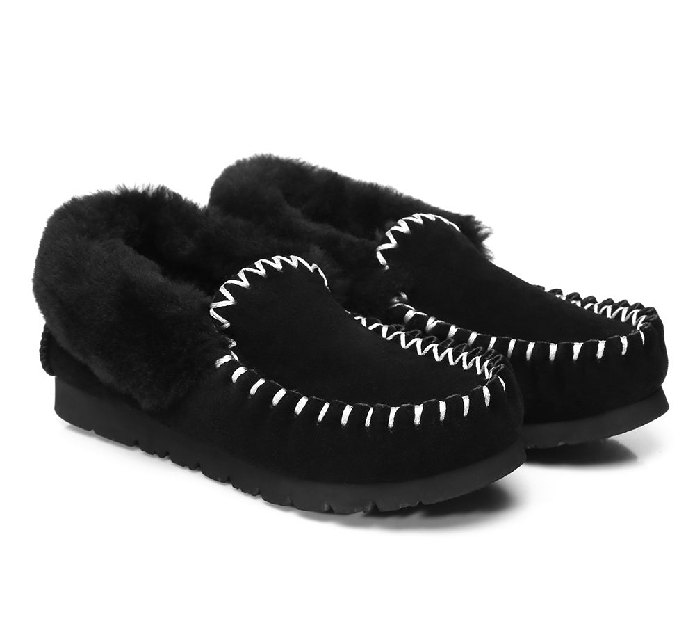 UGG Ankle Sheepskin Slippers Mens - Popo Moccasins - Big Size