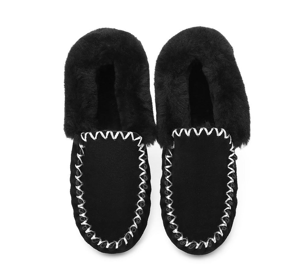 UGG Ankle Sheepskin Slippers Mens - Popo Moccasins - Big Size