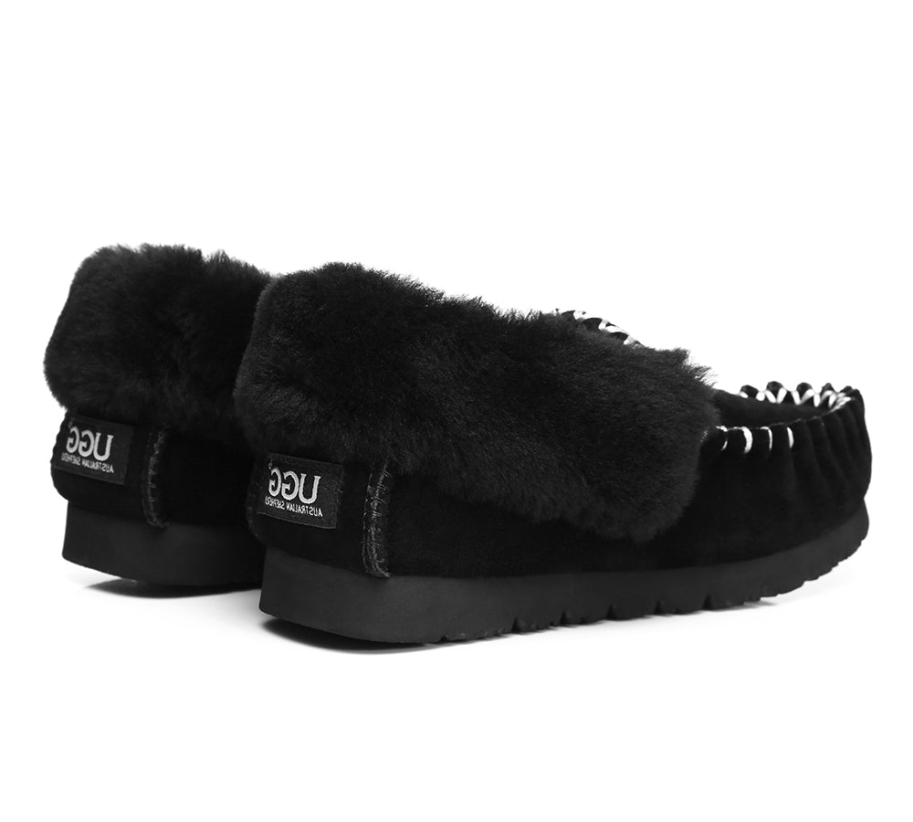 UGG Ankle Sheepskin Slippers Mens - Popo Moccasins - Big Size