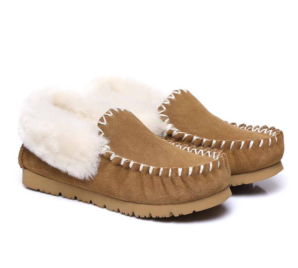 UGG Ankle Sheepskin Slippers Mens - Popo Moccasins - Big Size