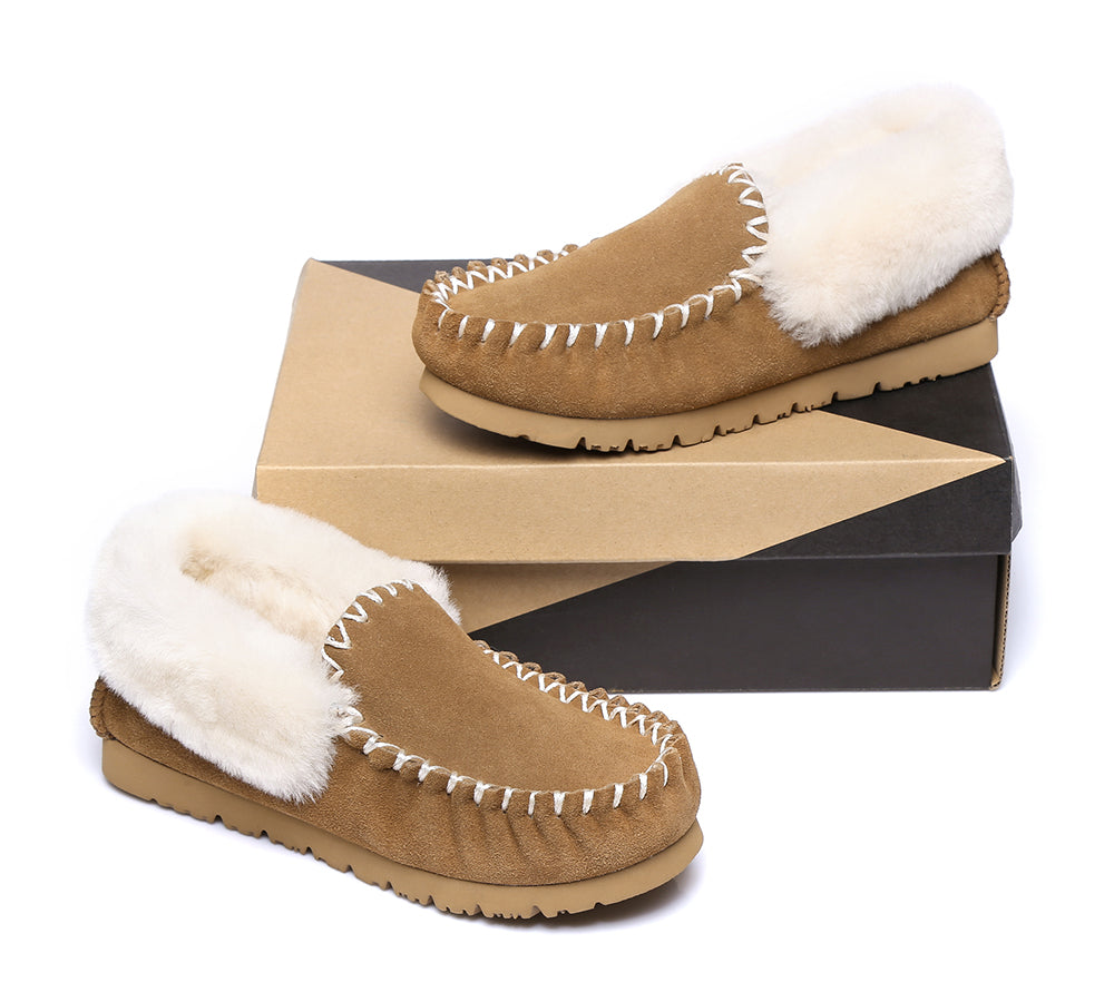 UGG Ankle Sheepskin Slippers Mens - Popo Moccasins - Big Size