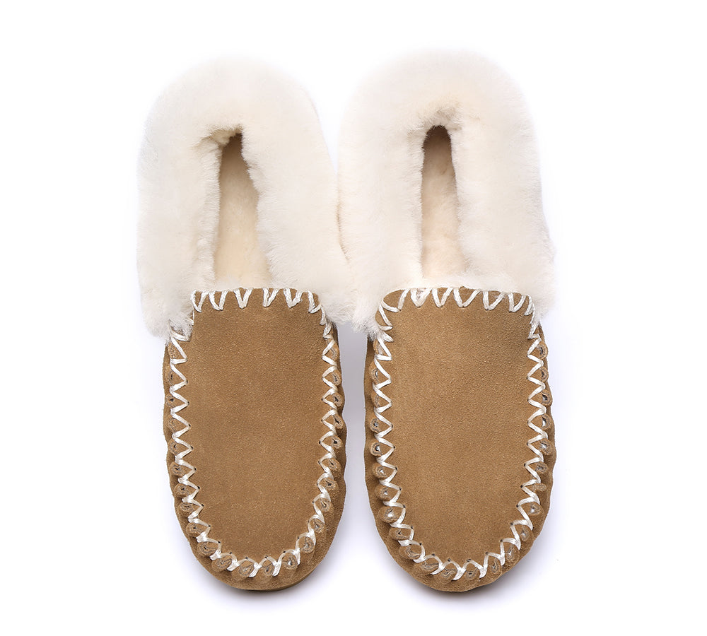 UGG Ankle Sheepskin Slippers Mens - Popo Moccasins - Big Size