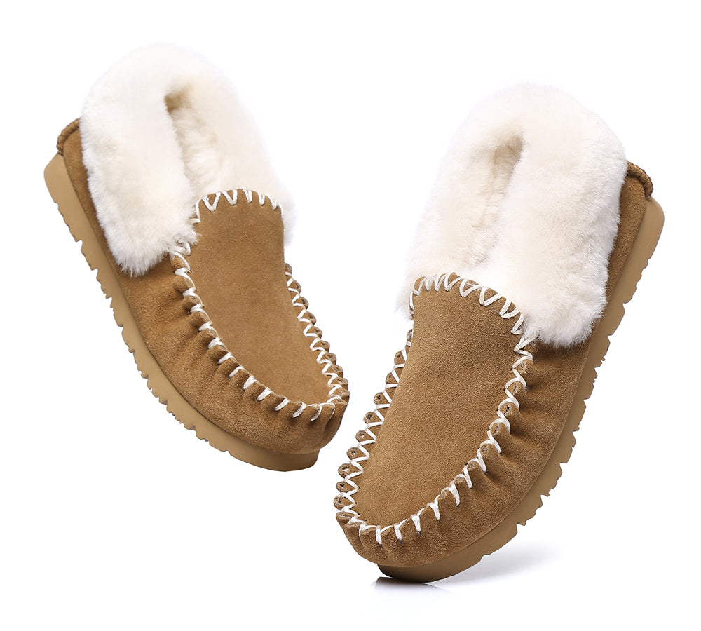 UGG Ankle Sheepskin Slippers Mens - Popo Moccasins - Big Size