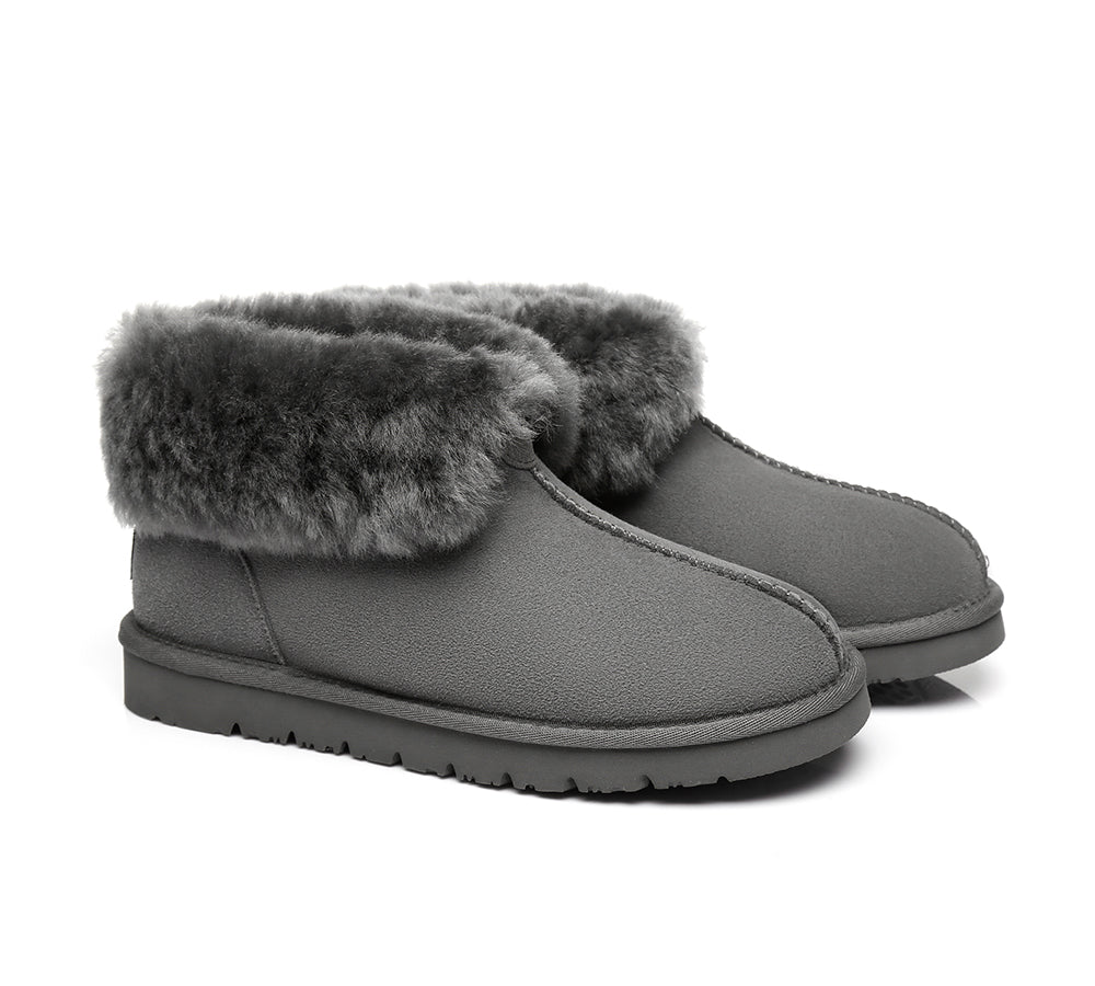 UGG Australian Shepherd Slippers - Premium Double Face Sheepskin - Unisex Ankle Collar Slipper - Mallow