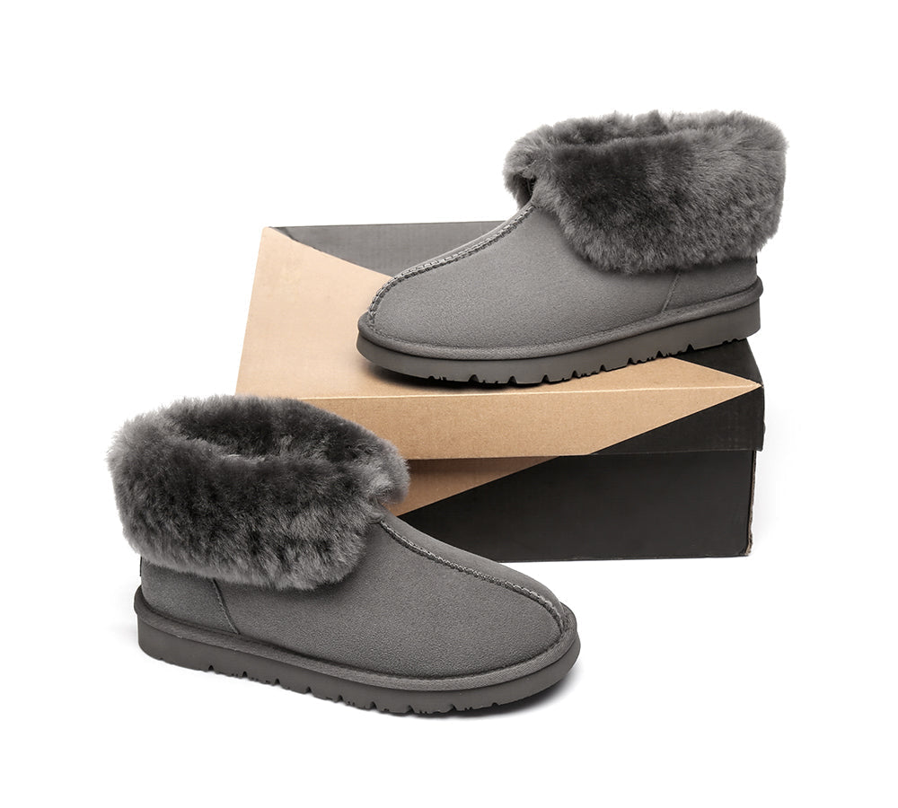 UGG Australian Shepherd Slippers - Premium Double Face Sheepskin - Unisex Ankle Collar Slipper - Mallow