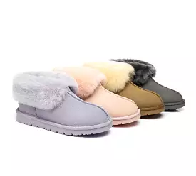 UGG Australian Shepherd Slippers - Premium Double Face Sheepskin - Unisex Ankle Collar Slipper - Mallow