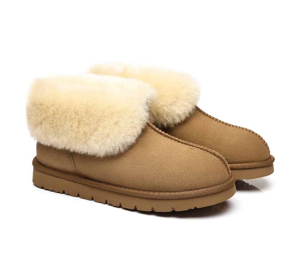 UGG Australian Shepherd Slippers - Premium Double Face Sheepskin - Unisex Ankle Collar Slipper - Mallow