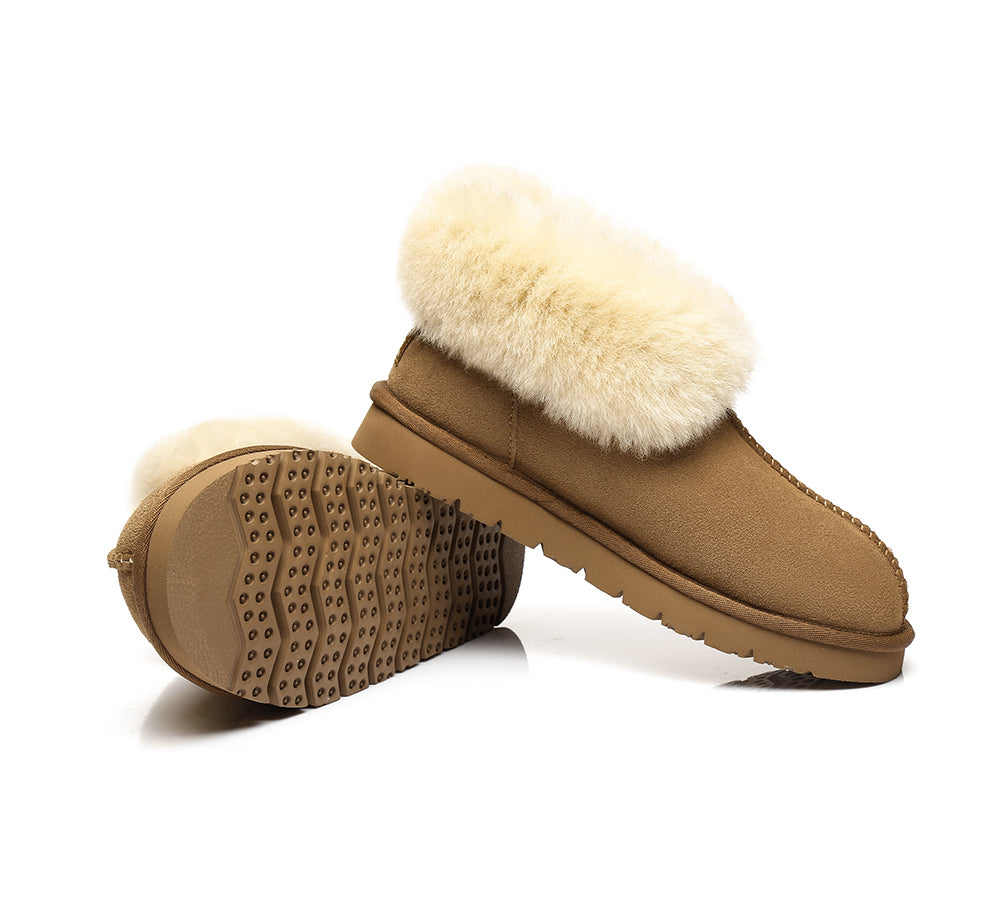 UGG Australian Shepherd Slippers - Premium Double Face Sheepskin - Unisex Ankle Collar Slipper - Mallow