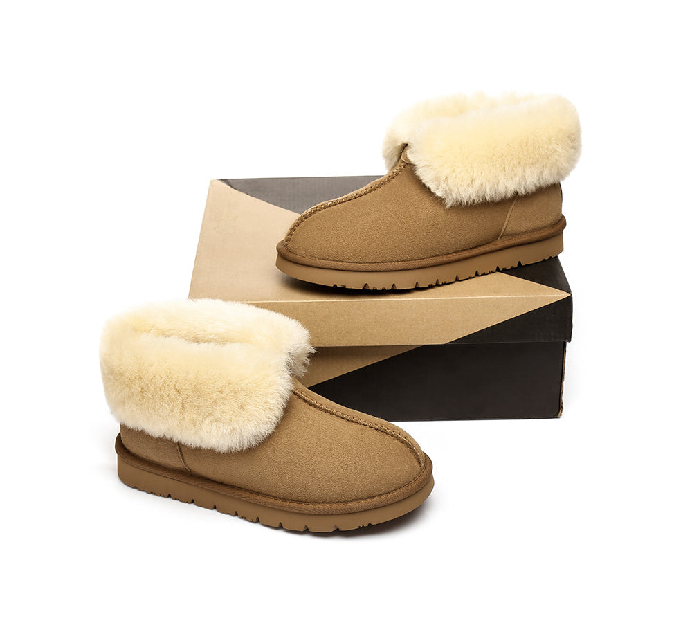 UGG Australian Shepherd Slippers - Premium Double Face Sheepskin - Unisex Ankle Collar Slipper - Mallow