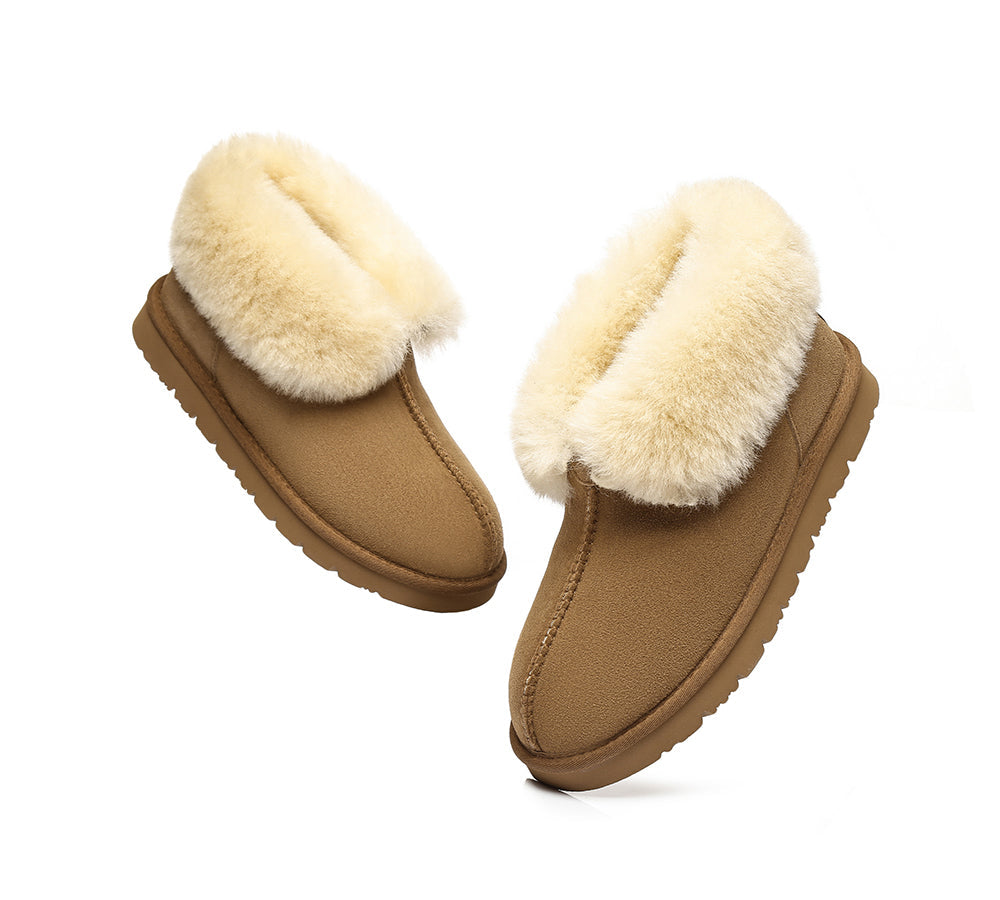 UGG Australian Shepherd Slippers - Premium Double Face Sheepskin - Unisex Ankle Collar Slipper - Mallow