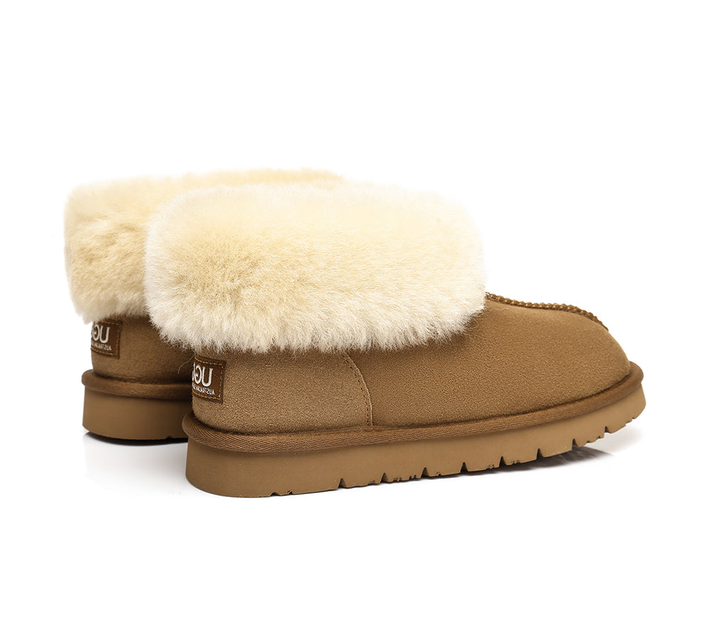 UGG Australian Shepherd Slippers - Premium Double Face Sheepskin - Unisex Ankle Collar Slipper - Mallow