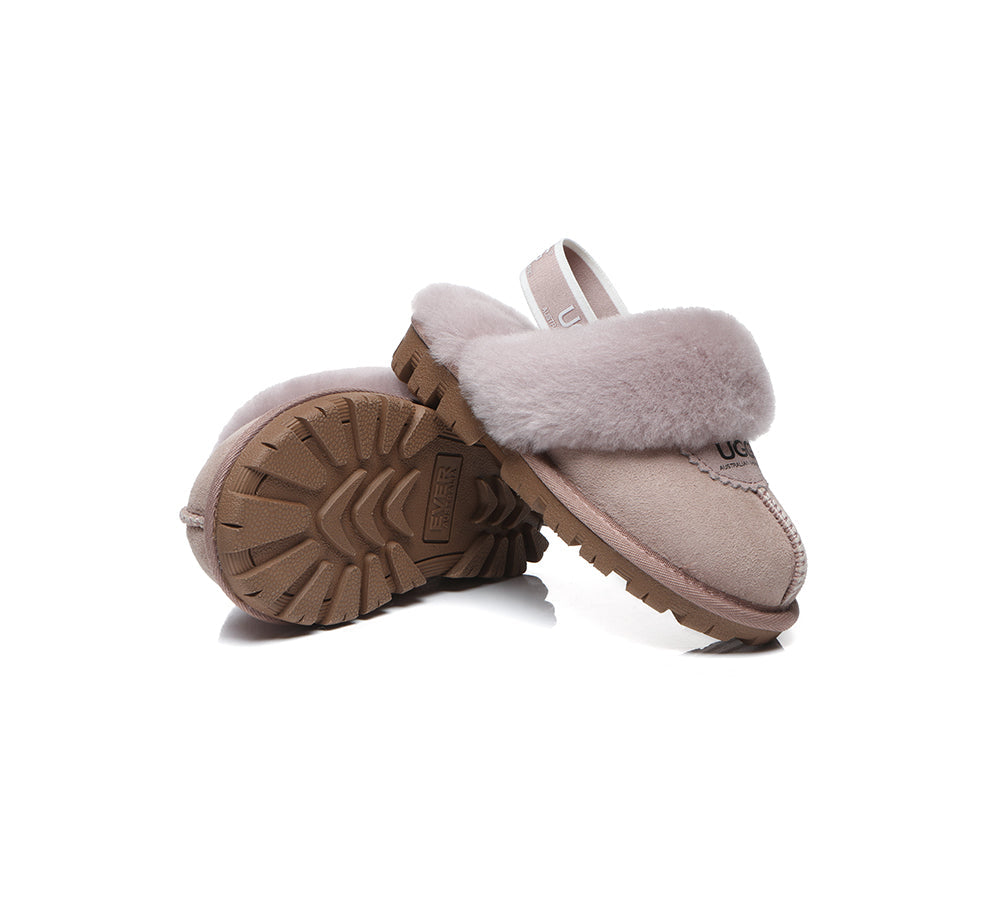 UGG Kids Slingback Slipper - Australian Shepherd, Plus Size, Waffle Design