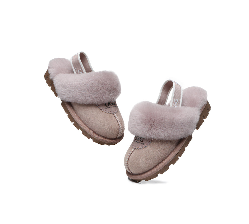 UGG Kids Slingback Slipper - Australian Shepherd, Plus Size, Waffle Design