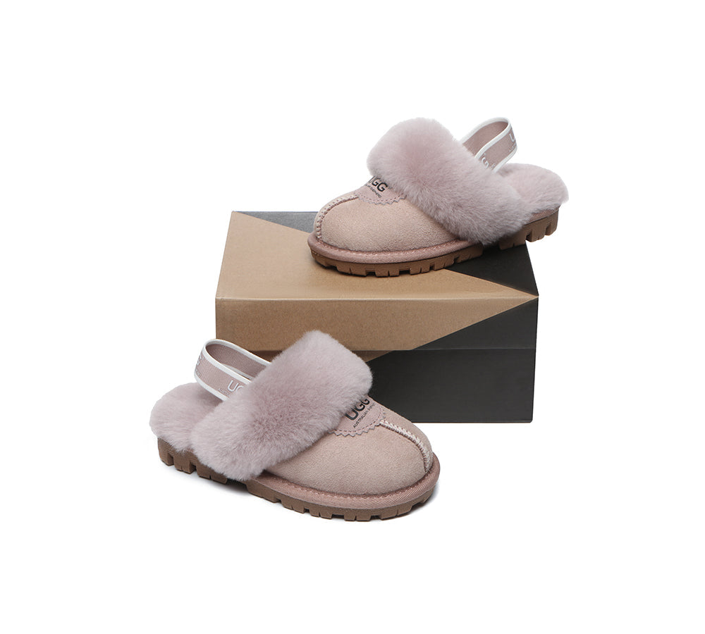 UGG Kids Slingback Slipper - Australian Shepherd, Plus Size, Waffle Design