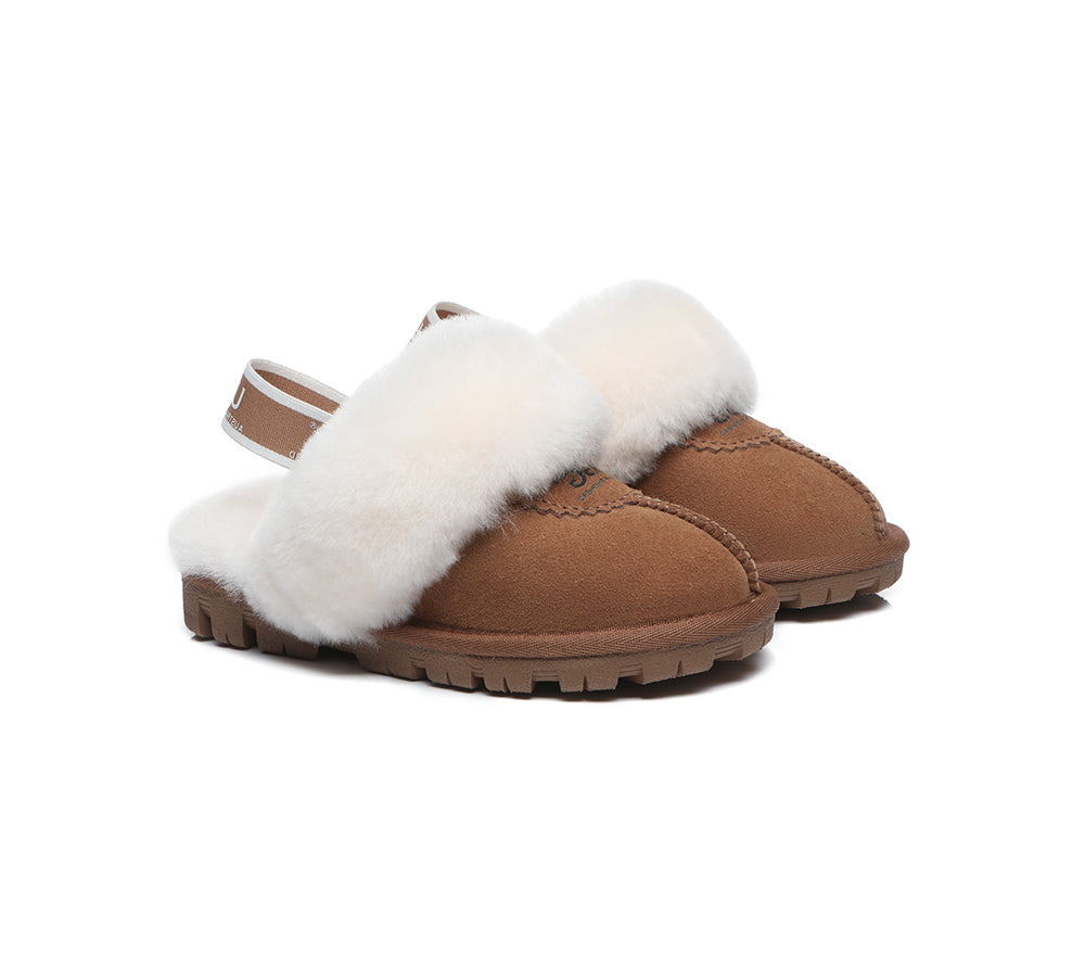 UGG Kids Slingback Slipper - Australian Shepherd, Plus Size, Waffle Design