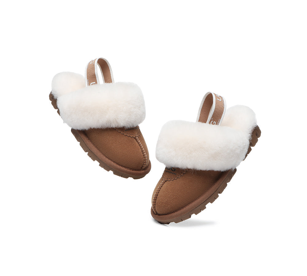 UGG Kids Slingback Slipper - Australian Shepherd, Plus Size, Waffle Design