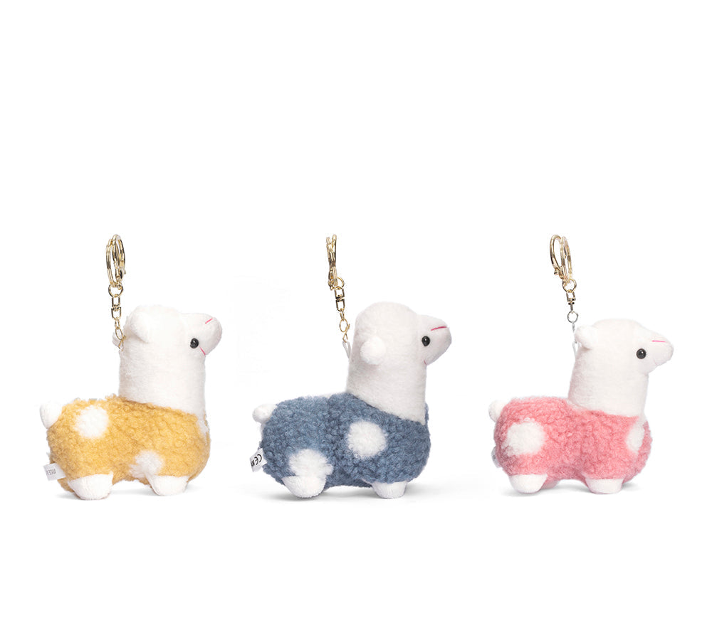 UGG Plush Alpaca Keyring - Cute Australian Shepherd Design.