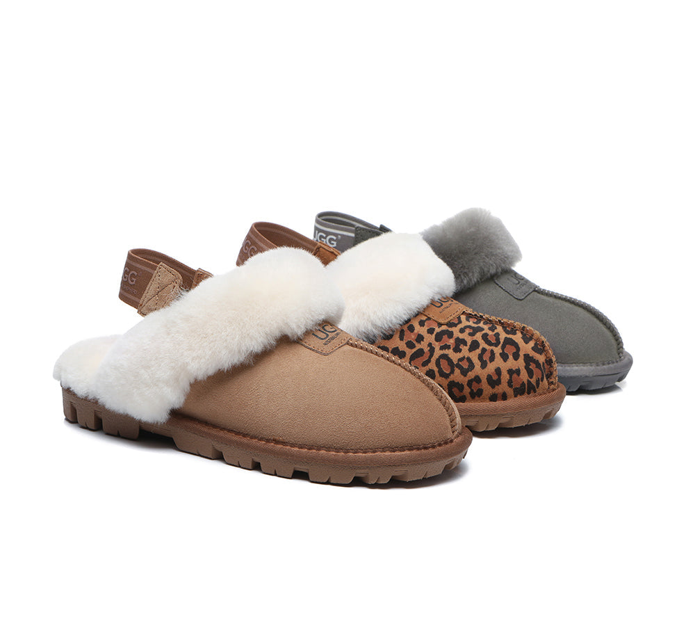 UGG Sheepskin Slingback Slippers with Removable Strap - Suzie