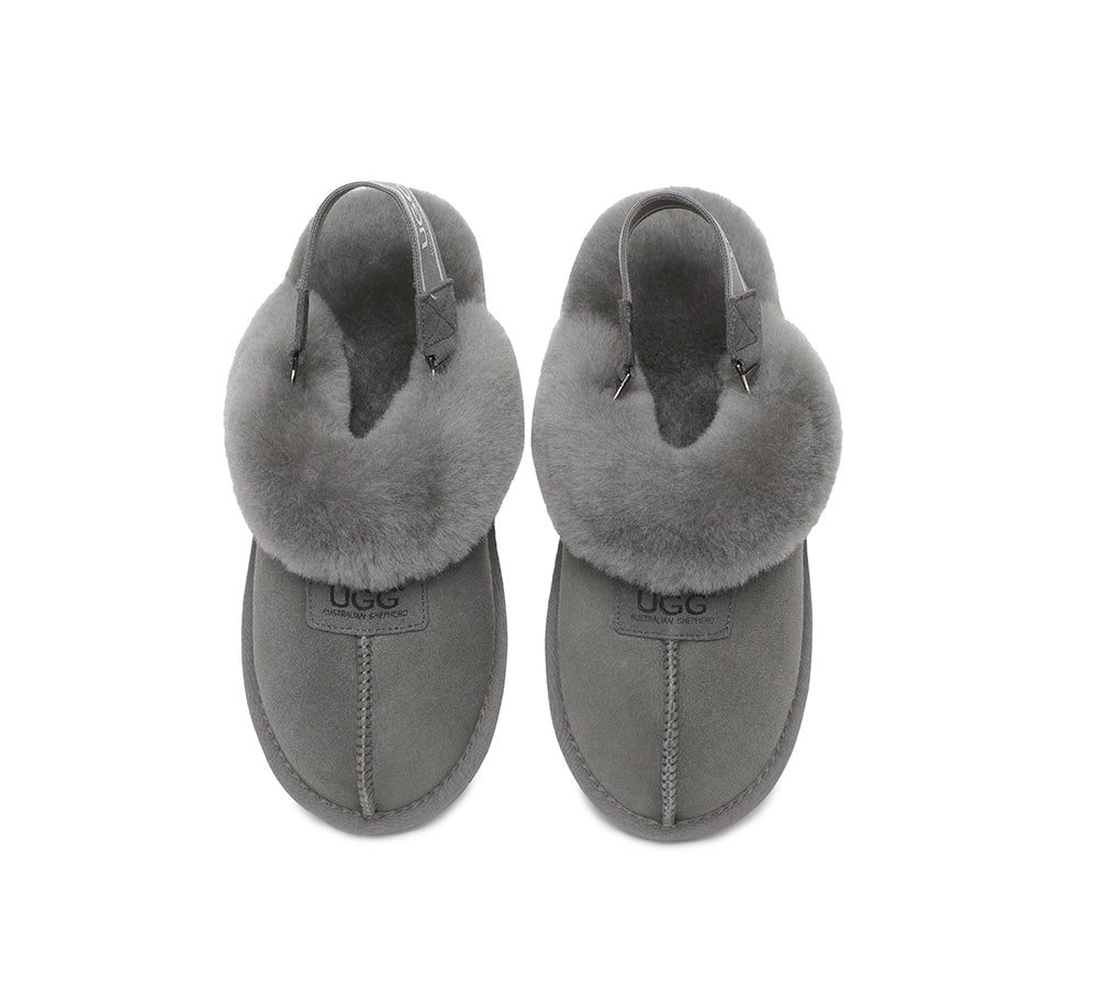 UGG Sheepskin Slingback Slippers with Removable Strap - Suzie