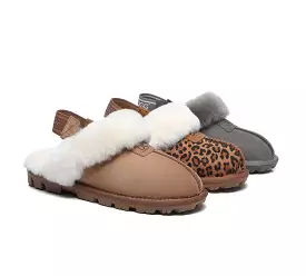 UGG Sheepskin Slingback Slippers with Removable Strap - Suzie