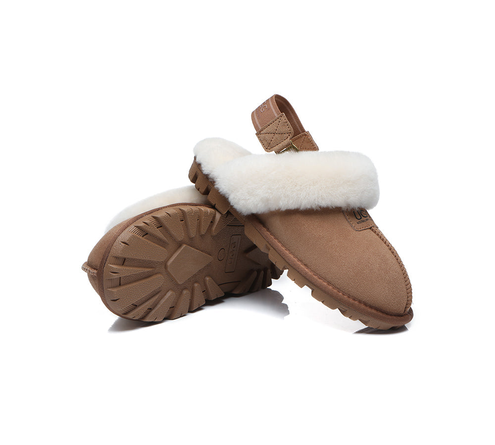 UGG Sheepskin Slingback Slippers with Removable Strap - Suzie